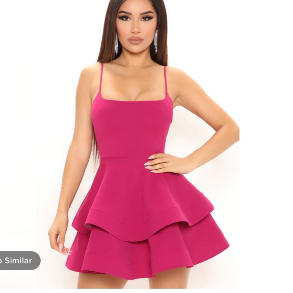 NWT Fashion Nova Dancing For Hours Mini Dress Magenta Petite XL